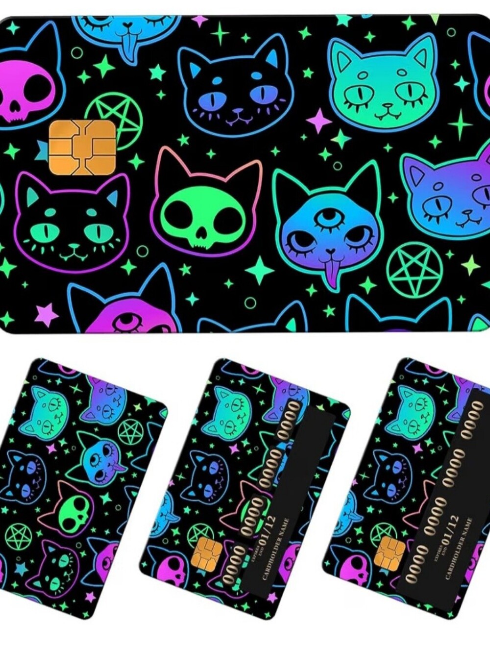 Credit Card Skin, Cute Debit Card Skin Sticker, 4Pcs Stylish Slim Anti-Wrinkling
